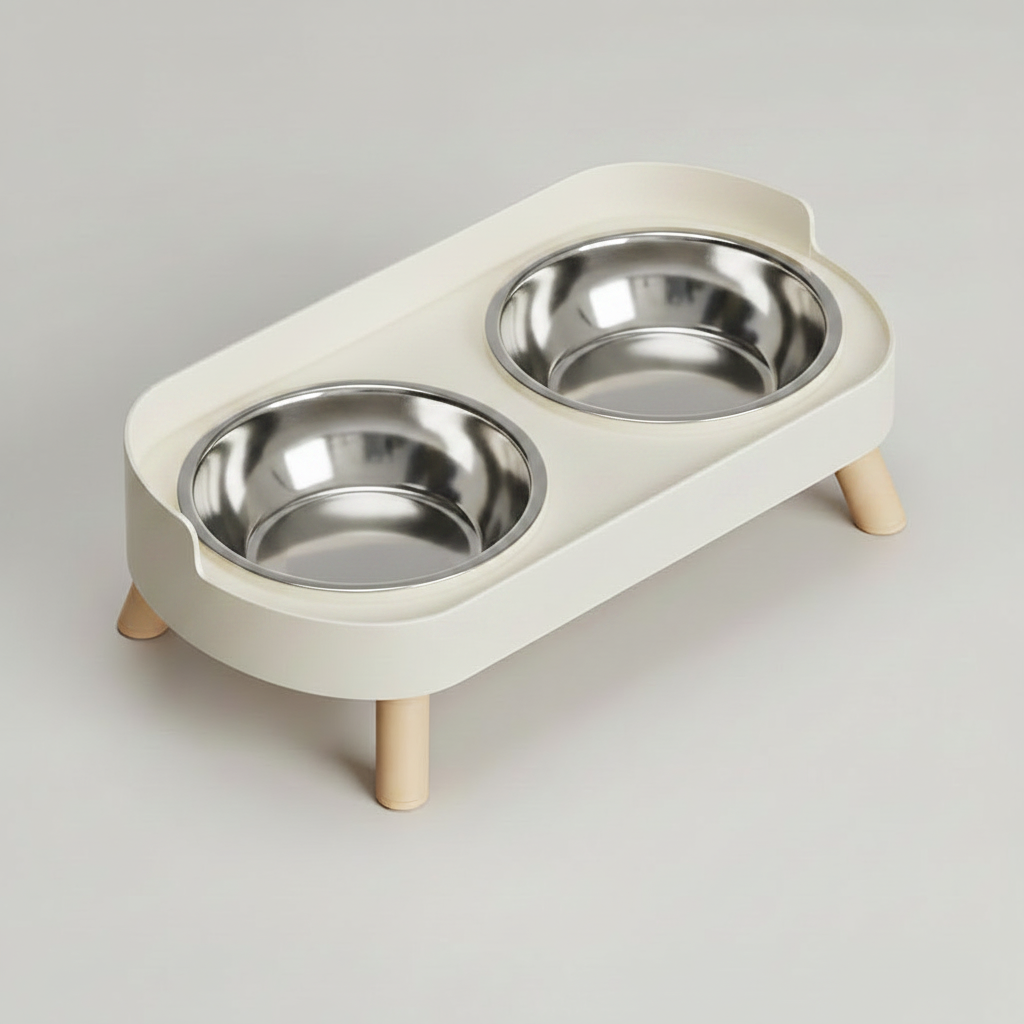 Elevated Dual Bowl Feeding Station: Comfort & Convenience for Your Pet