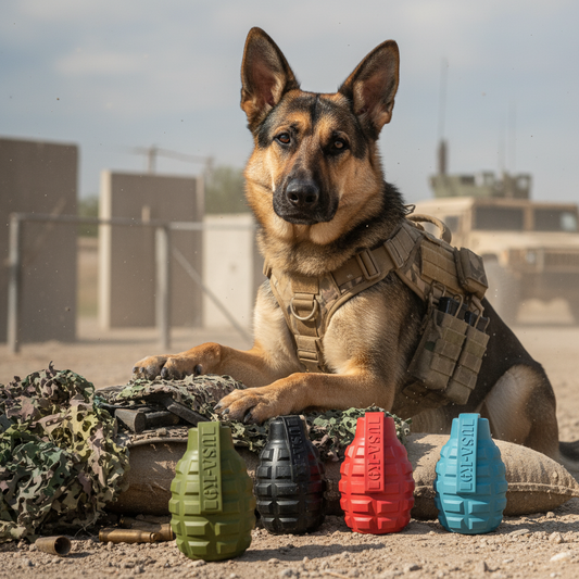 Grenade Shaped Toy & Treat Dispenser for Power Chewers - USA-K9