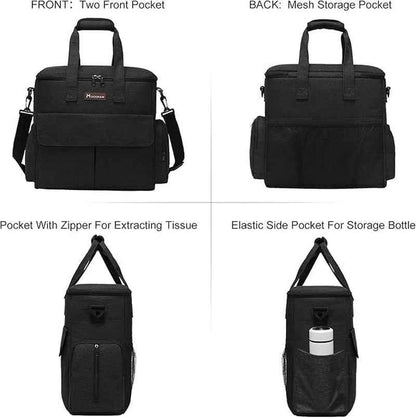 Premium Dog Travel Bag Set with Food Bags, Bowls, and Mat - Black | Organized Travel Accessories for Camping and Road Trips with Ample Storage, Multiple Pockets, and Water-Resistant Oxford Fabric