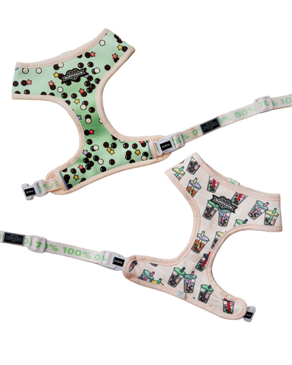 Matcha Boba Reversible Harness - Fun & Functional Dog Gear