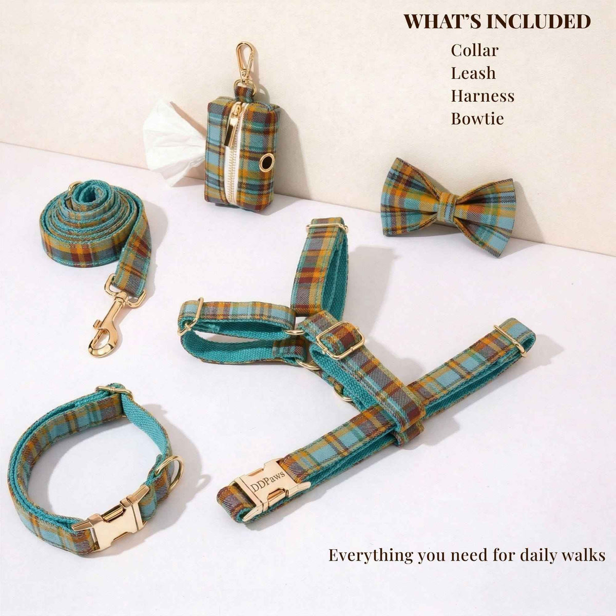 Autumn Blue Plaid Set
