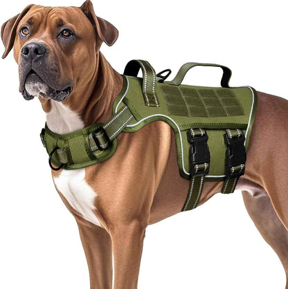 No Pull Tactical Dog Harness Heavy Duty Molle Vest for Medium to XLarge Dogs