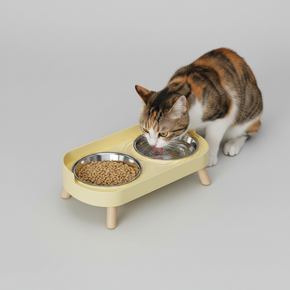 Elevated Dual Bowl Feeding Station: Comfort & Convenience for Your Pet