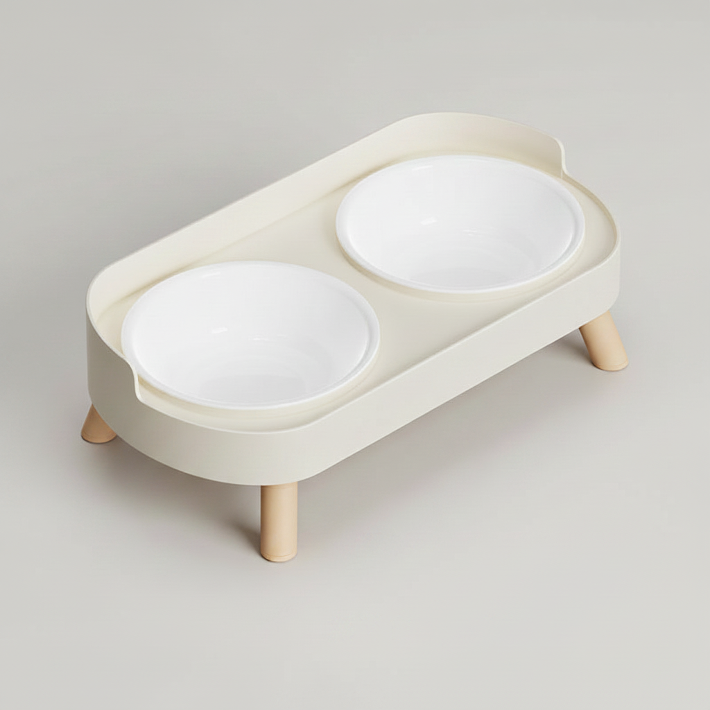 Elevated Dual Bowl Feeding Station: Comfort & Convenience for Your Pet