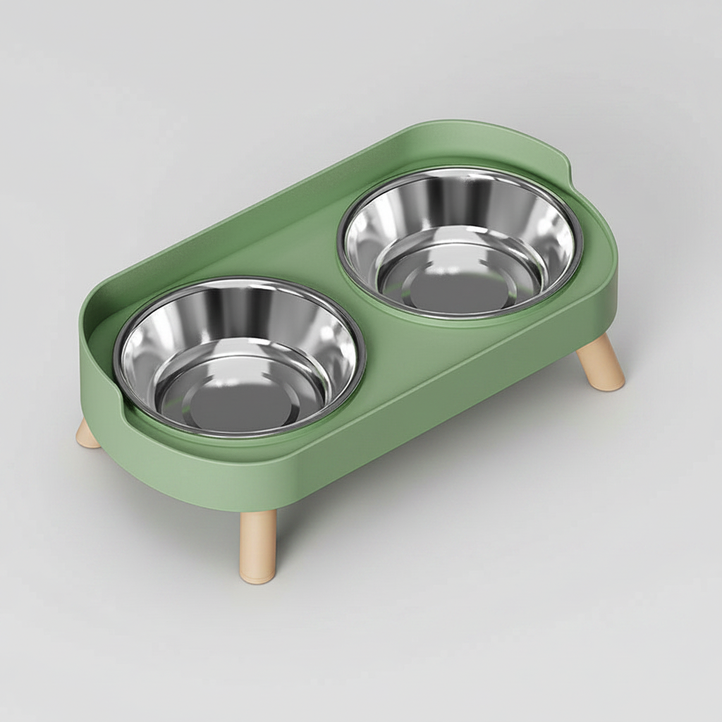 Elevated Dual Bowl Feeding Station: Comfort & Convenience for Your Pet