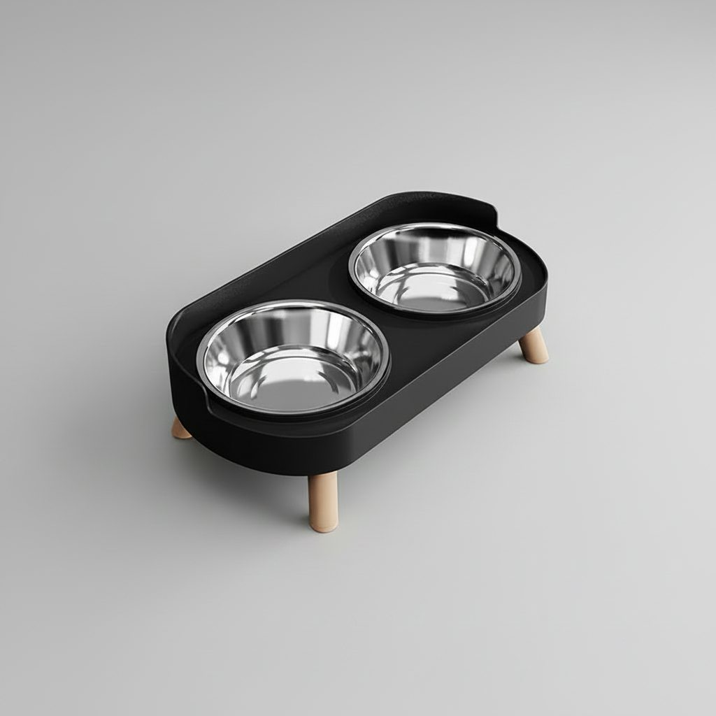 Elevated Dual Bowl Feeding Station: Comfort & Convenience for Your Pet