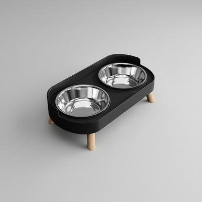 Elevated Dual Bowl Feeding Station: Comfort & Convenience for Your Pet