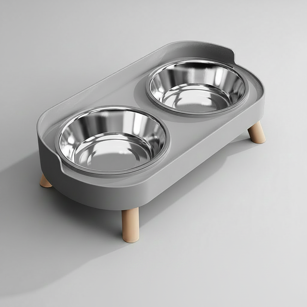 Elevated Dual Bowl Feeding Station: Comfort & Convenience for Your Pet