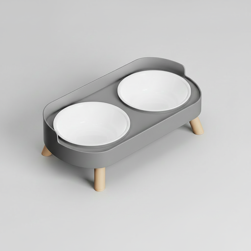Elevated Dual Bowl Feeding Station: Comfort & Convenience for Your Pet