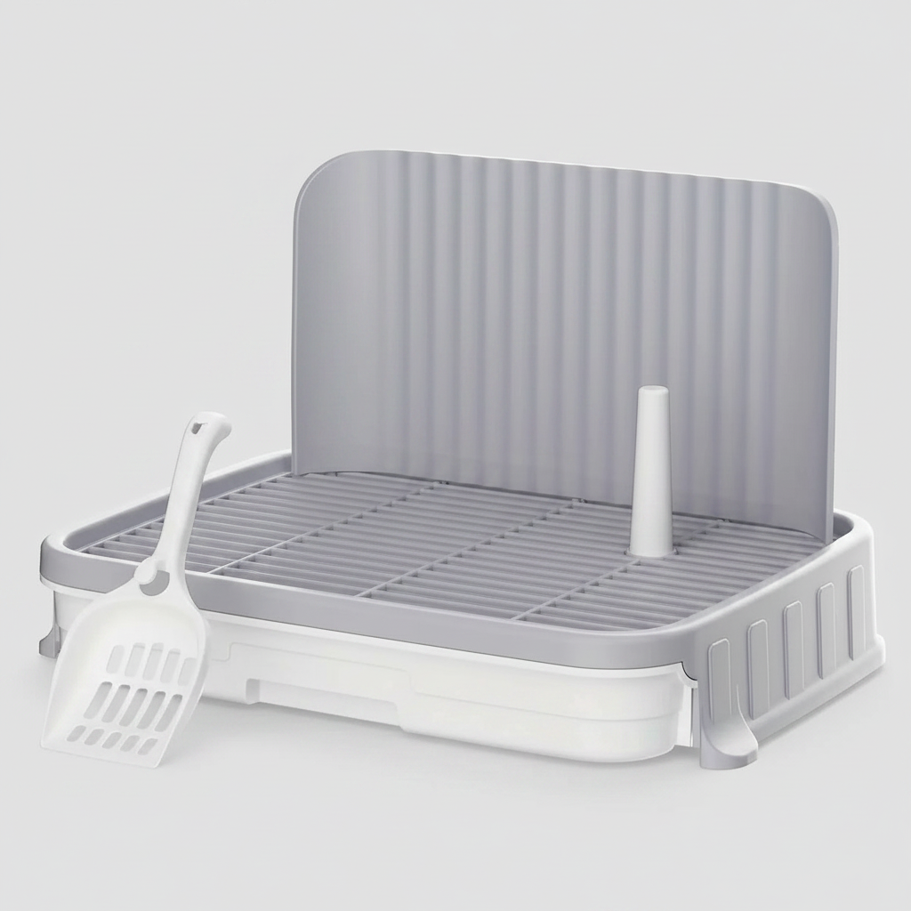 Indoor Dog Potty Training Tray with Protection Wall - Convenient & Hygienic