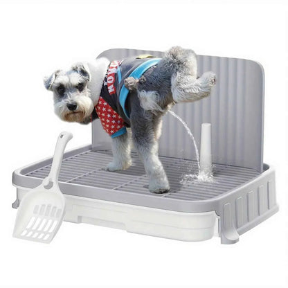 Indoor Dog Potty Training Tray with Protection Wall - Convenient & Hygienic