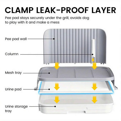 Indoor Dog Potty Training Tray with Protection Wall - Convenient & Hygienic