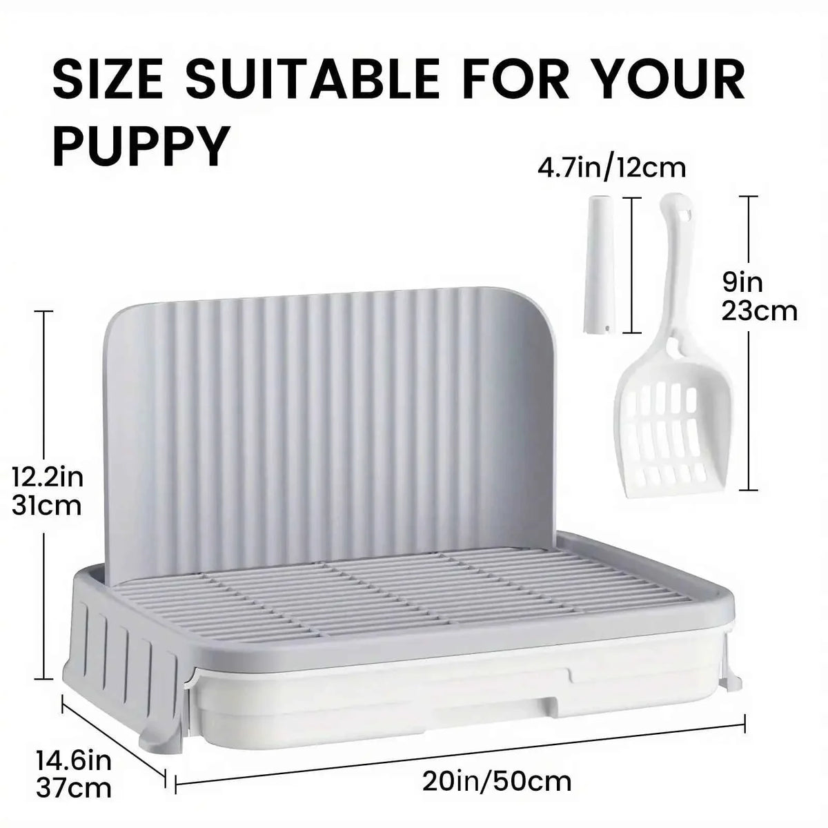 Indoor Dog Potty Training Tray with Protection Wall - Convenient & Hygienic