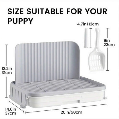Indoor Dog Potty Training Tray with Protection Wall - Convenient & Hygienic