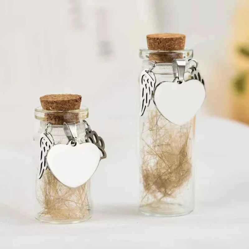 Pet Memorial Bottle for Pet Hair Dogs Cats | Fur Keepsake Storage with 3 Silver Accessories