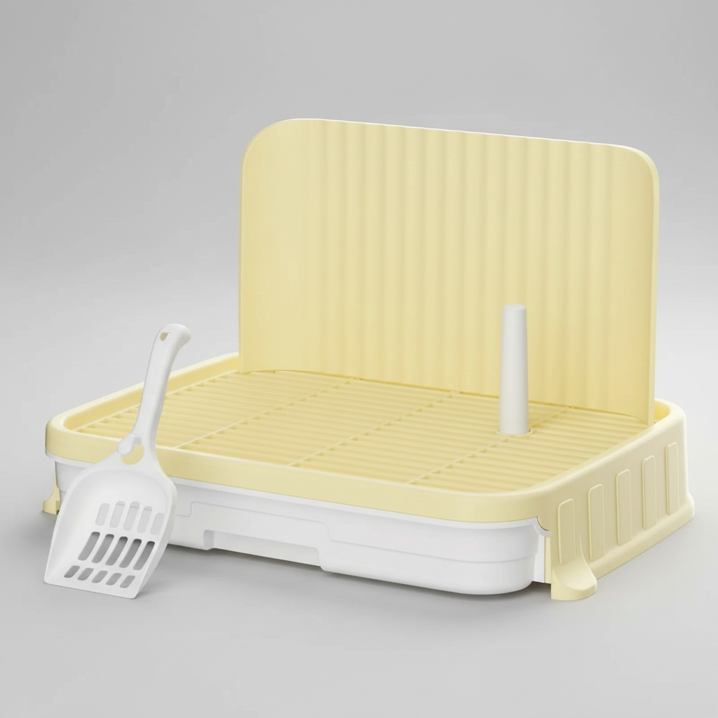 Indoor Dog Potty Training Tray with Protection Wall - Convenient & Hygienic