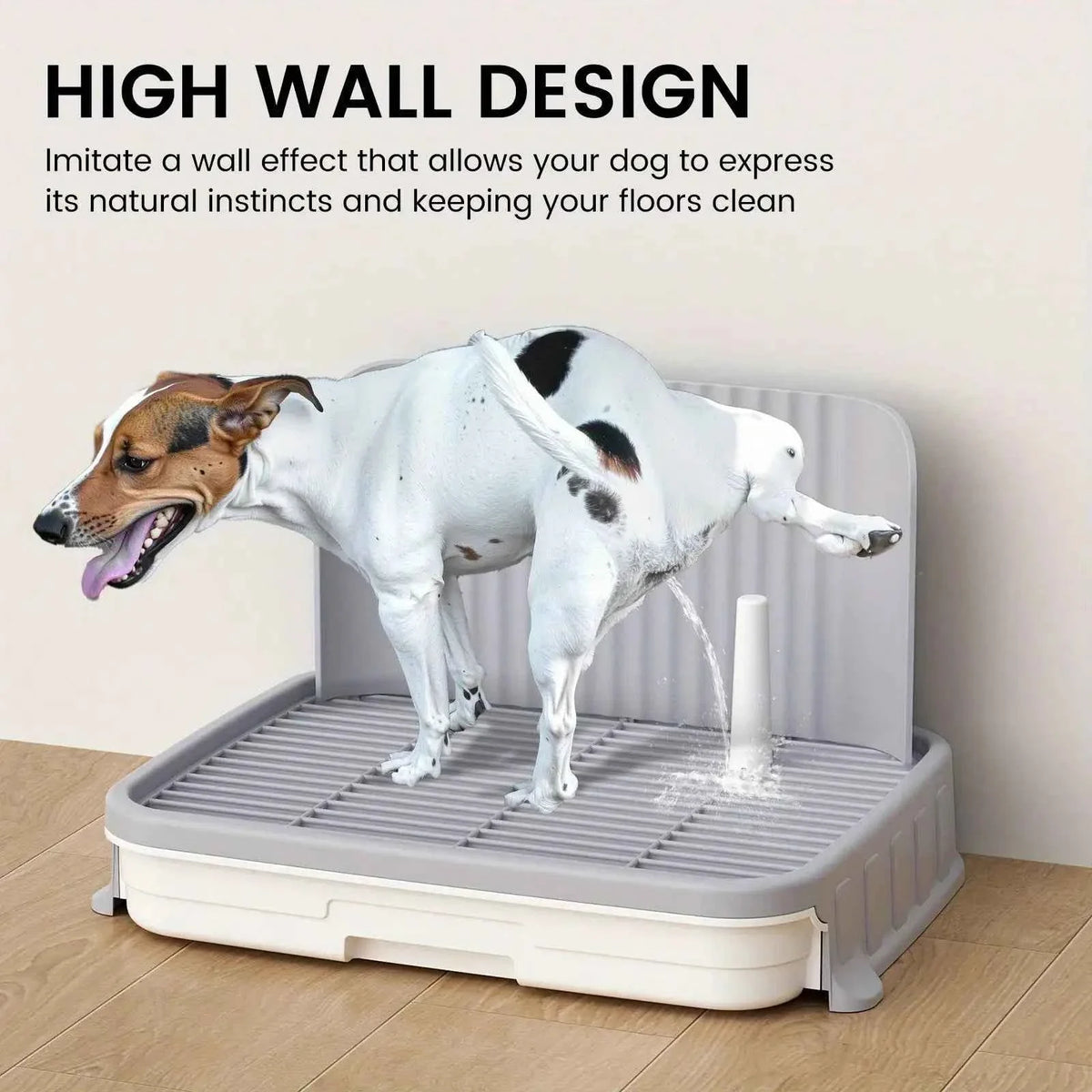Indoor Dog Potty Training Tray with Protection Wall - Convenient & Hygienic