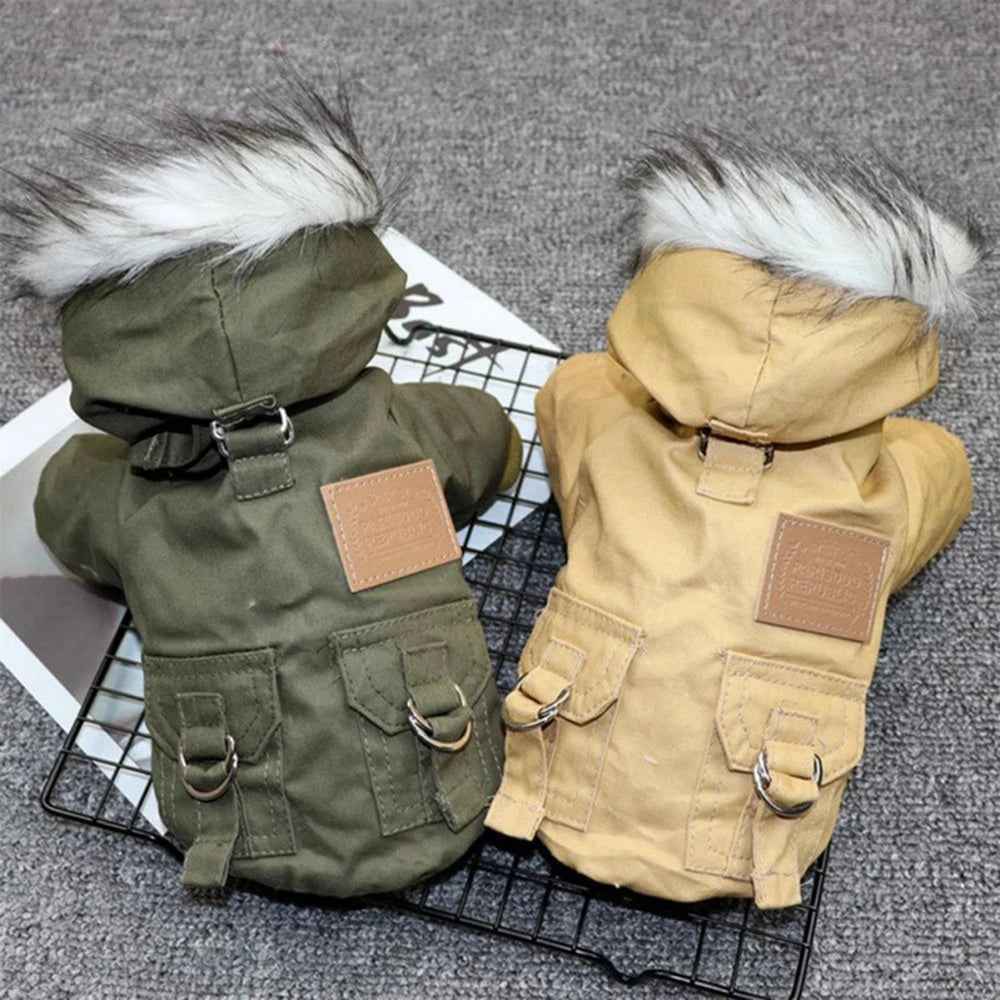 Winter Dog Jacket with Built-in Harness – Warm Windproof Coat