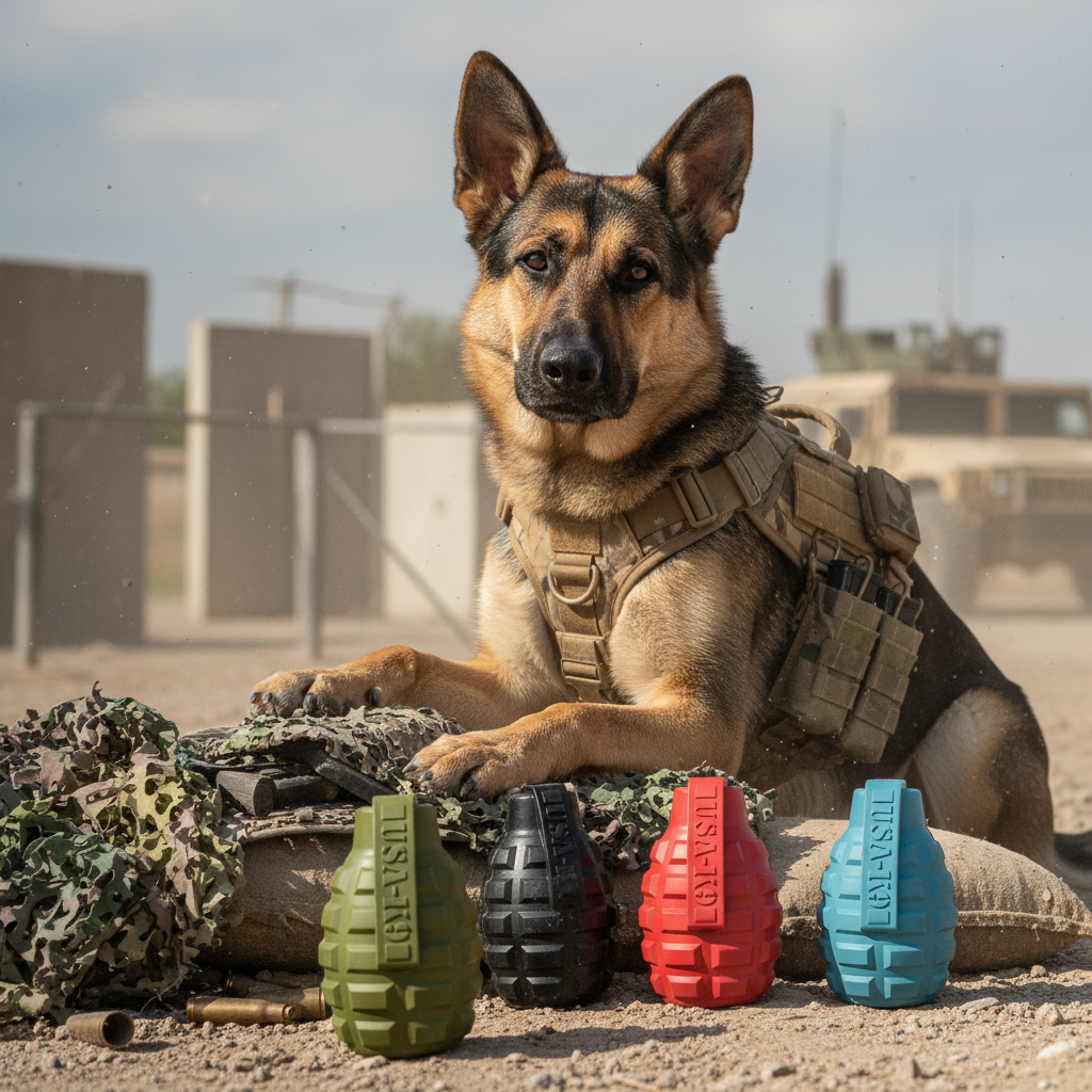 Grenade Shaped Toy & Treat Dispenser for Power Chewers - USA-K9