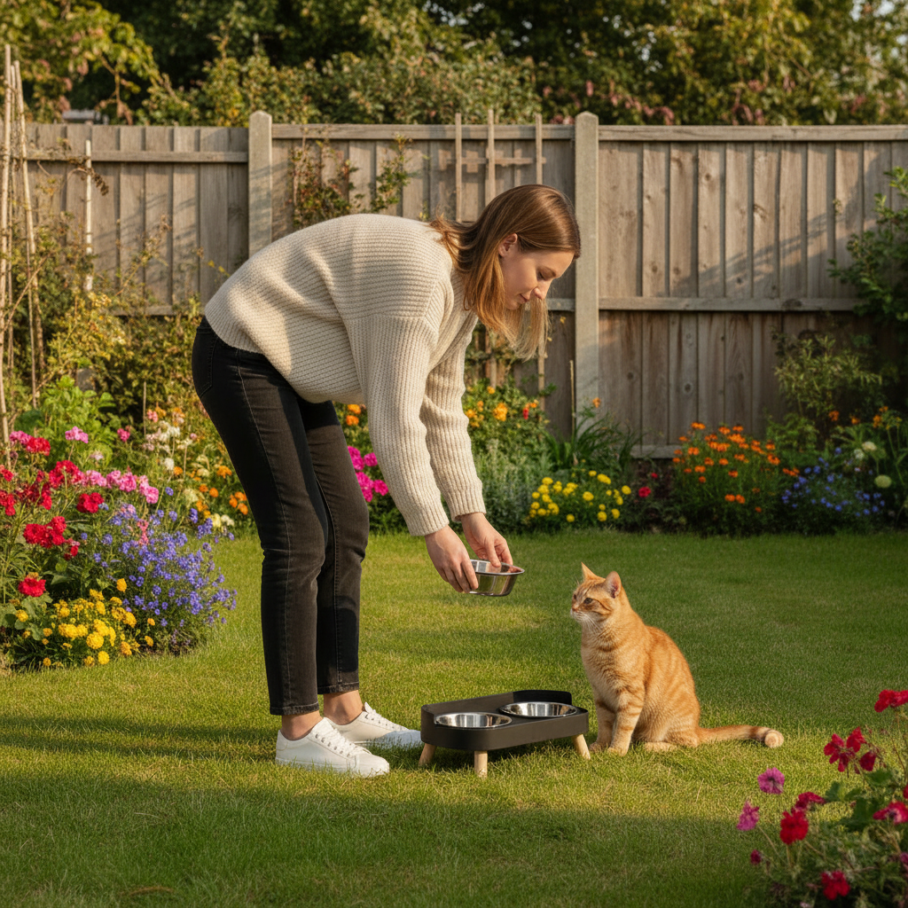 Elevated Dual Bowl Feeding Station: Comfort & Convenience for Your Pet