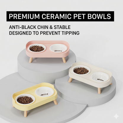 Elevated Dual Bowl Feeding Station: Comfort & Convenience for Your Pet
