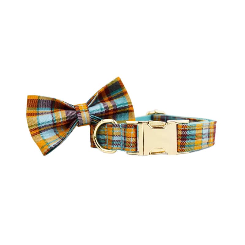Autumn Blue Plaid Leash Set: Stylish Comfort for Every Adventure