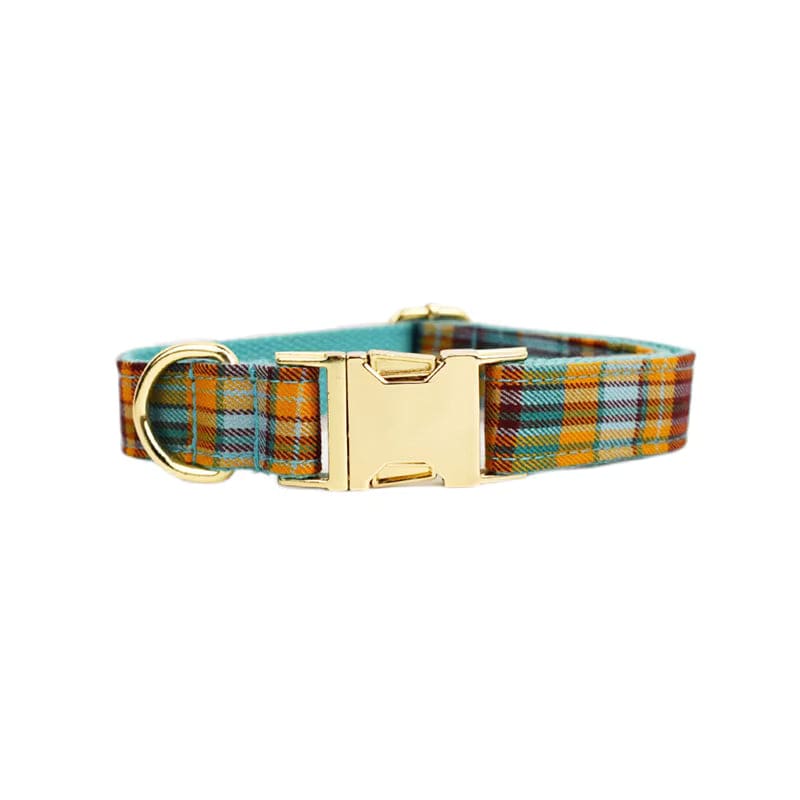 Autumn Blue Plaid Leash Set: Stylish Comfort for Every Adventure