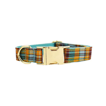 Autumn Blue Plaid Leash Set: Stylish Comfort for Every Adventure