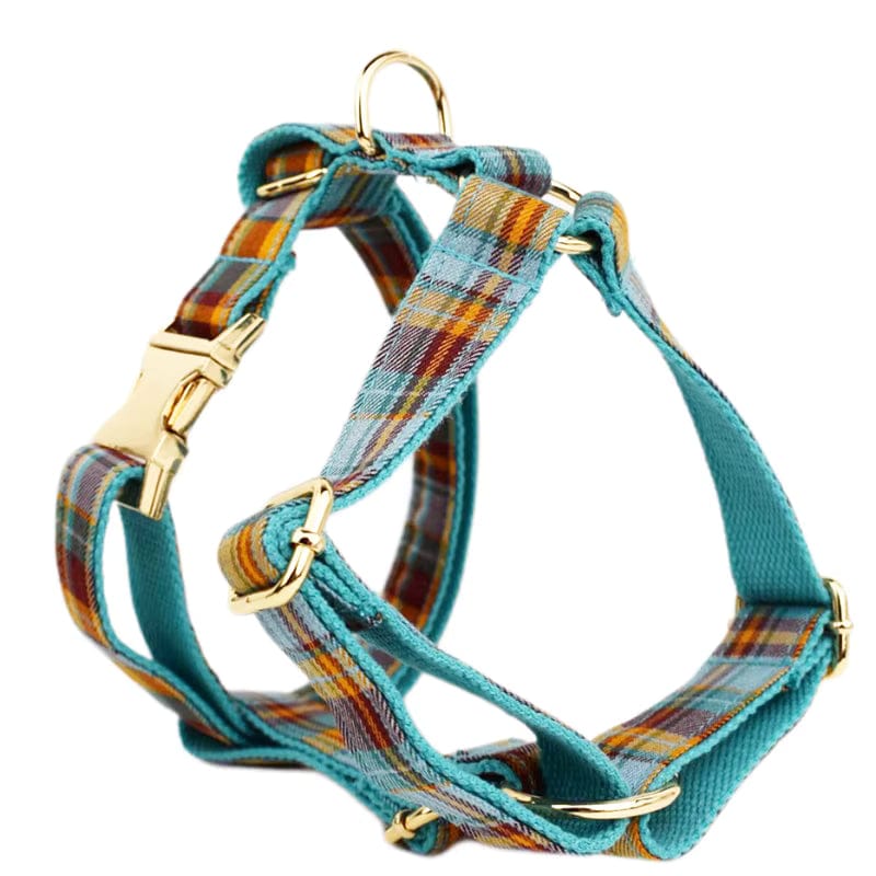 Autumn Blue Plaid Leash Set: Stylish Comfort for Every Adventure