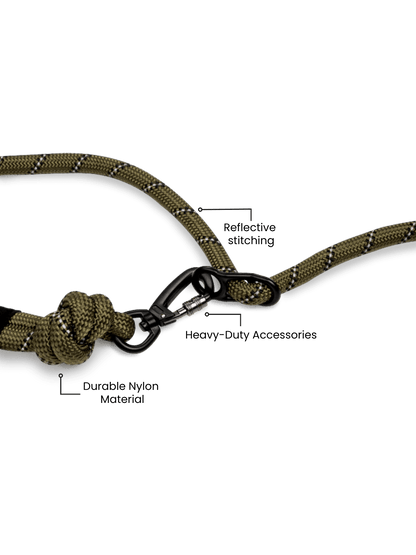 Army Green Running Hands-Free Dog Leash
