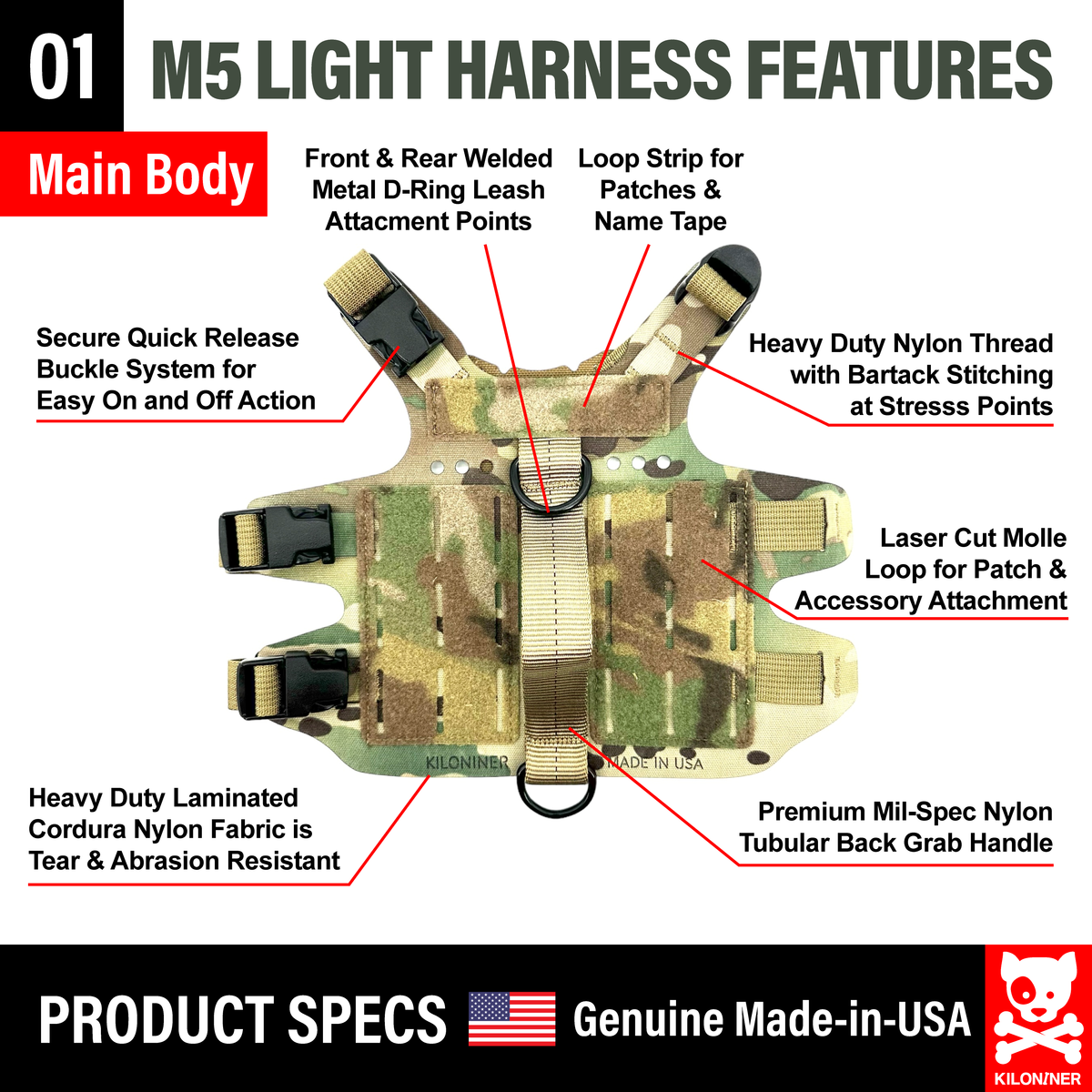 K9R - Chaleco Ligero MOLLE M5