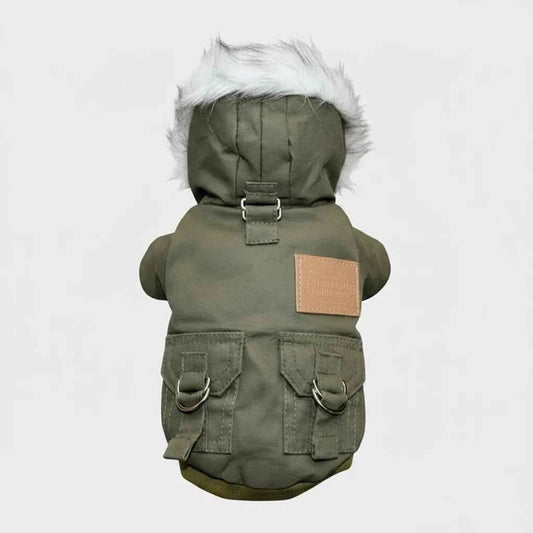 Winter Dog Jacket with Built-in Harness – Warm Windproof Coat